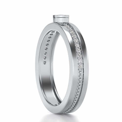 Shine-bright Silver Band Ring - White Gold - Image 3