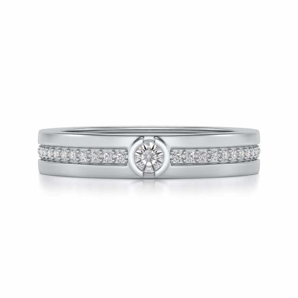 Shine-bright Silver Band Ring - White Gold - Image 4