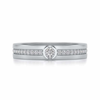 Shine-bright Silver Band Ring - White Gold - Image 4