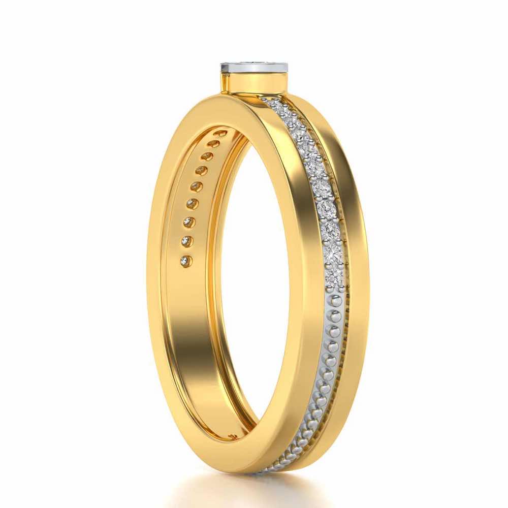 Shine-bright Silver Band Ring - Yellow Gold - Image 3