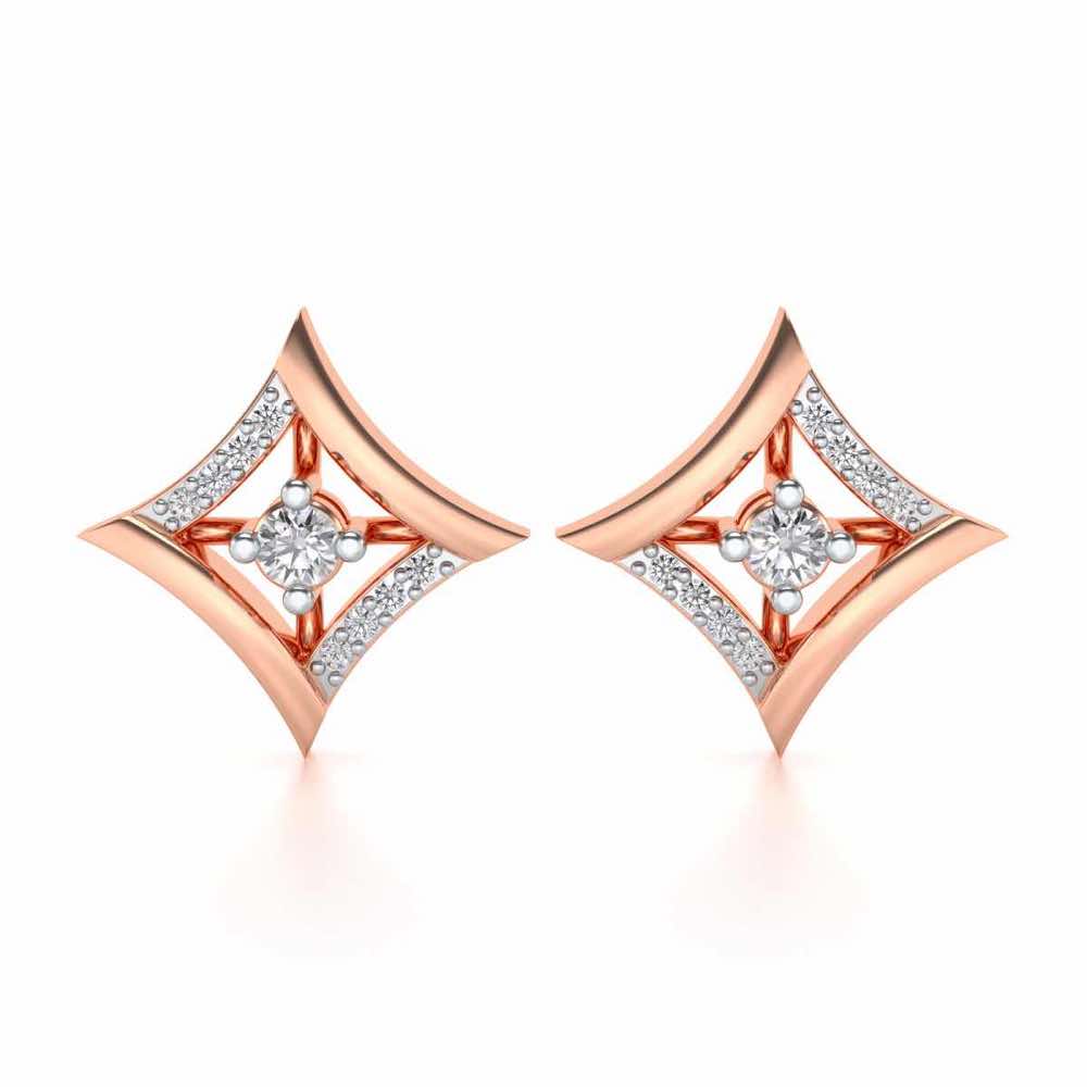 Shine far Silver Earrings - Rose Gold - Image 1