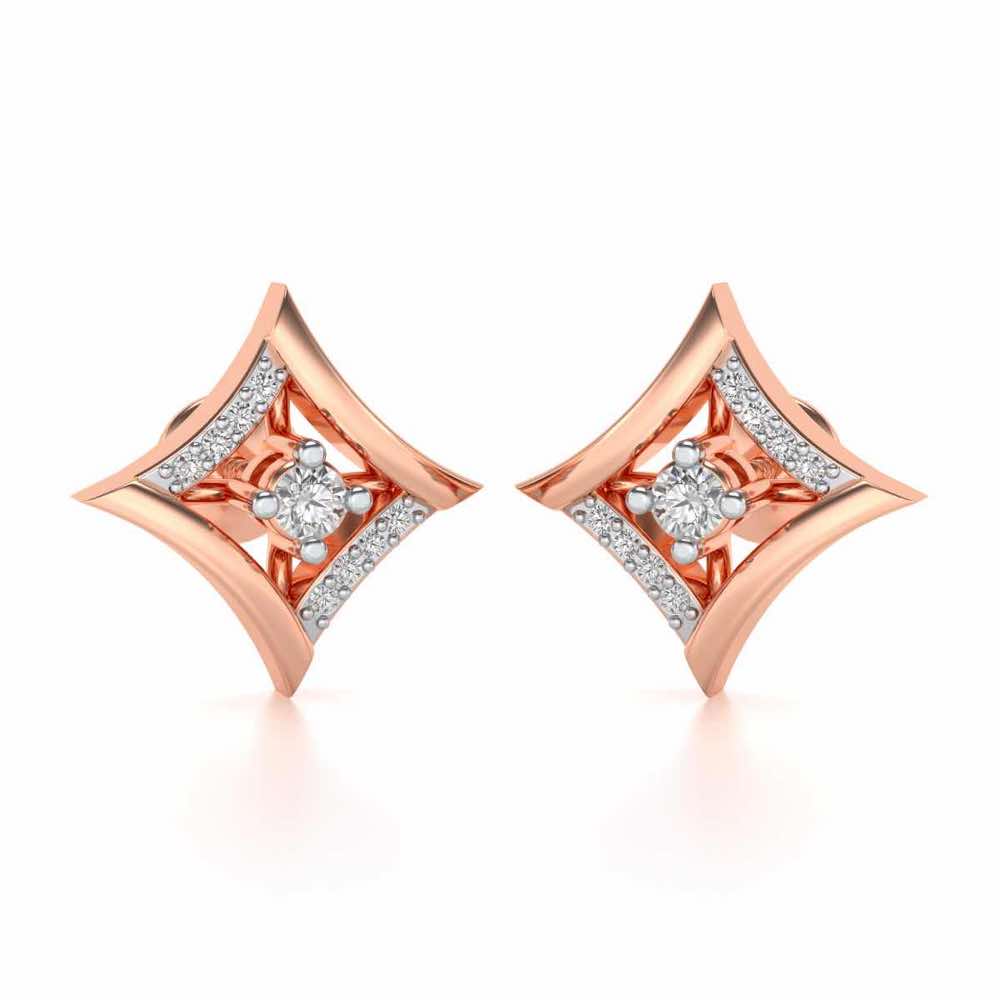 Shine far Silver Earrings - Rose Gold - Image 2