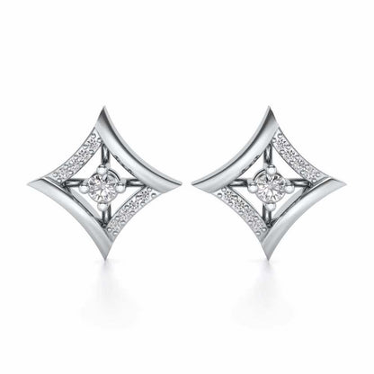 Shine far Silver Earrings - White Gold - Image 1