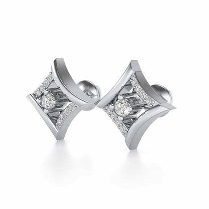 Shine far Silver Earrings - White Gold - Image 3