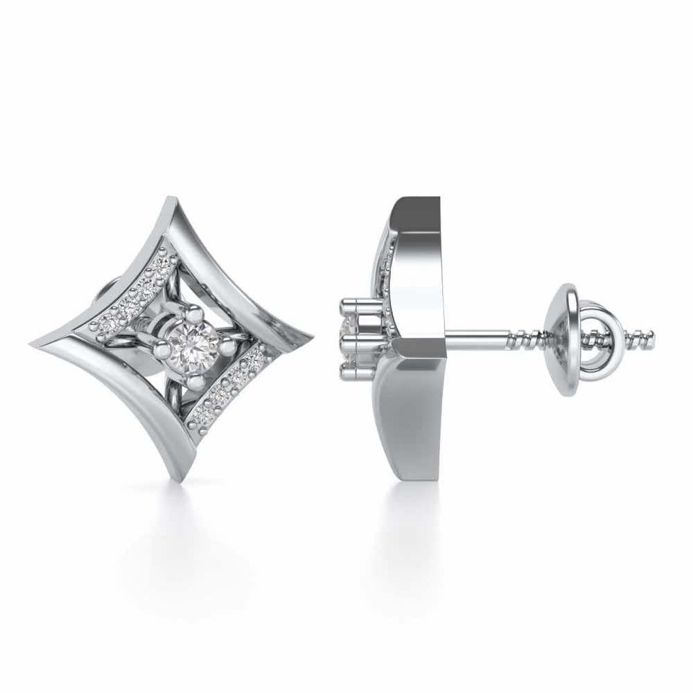 Shine far Silver Earrings - White Gold - Image 4
