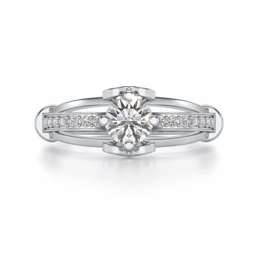 Shine on Heart Solitaire Silver Ring - White Gold - Image 4