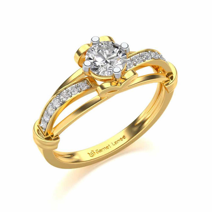 Shine on Heart Solitaire Silver Ring - Yellow Gold - Image 1