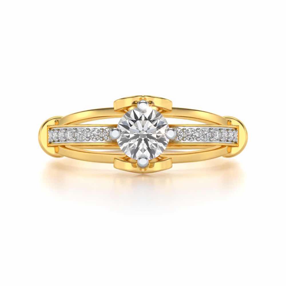 Shine on Heart Solitaire Silver Ring - Yellow Gold - Image 4