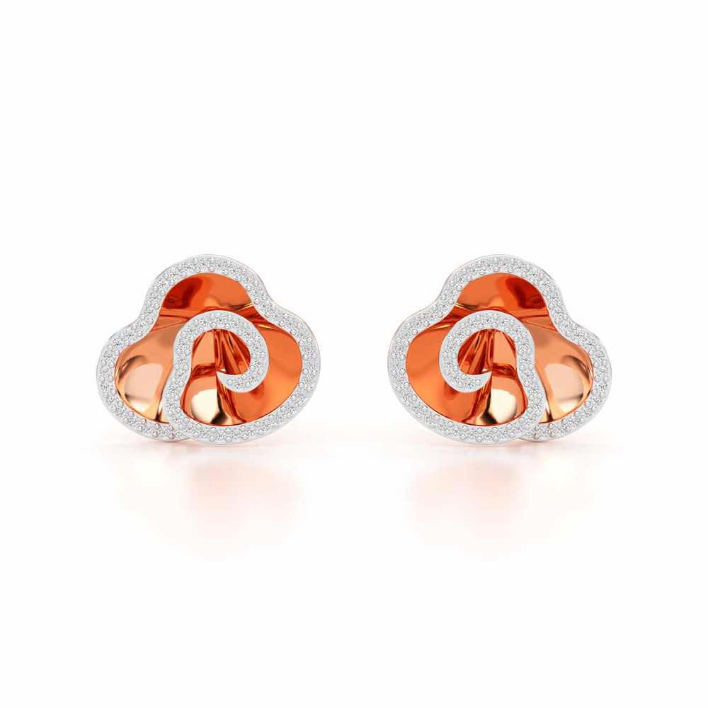 Shining Elegance Silver Earrings - Rose Gold - Image 1