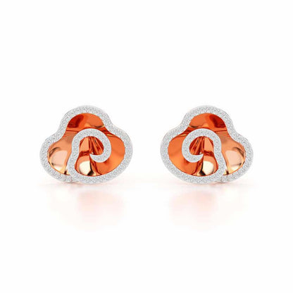 Shining Elegance Silver Earrings - Rose Gold - Image 1