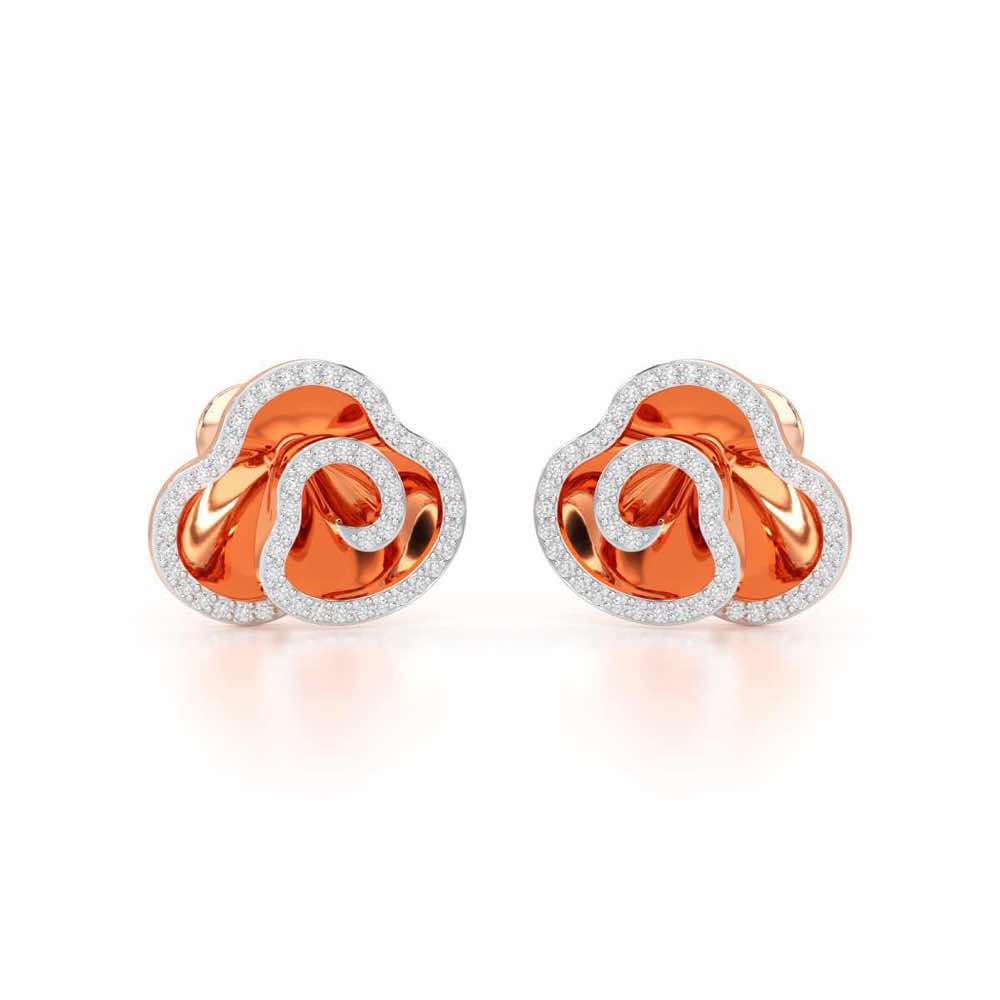 Shining Elegance Silver Earrings - Rose Gold - Image 2