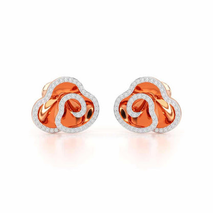 Shining Elegance Silver Earrings - Rose Gold - Image 2