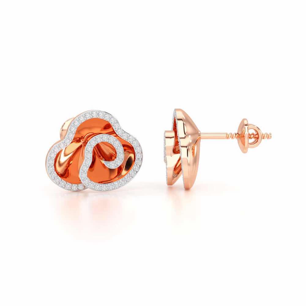 Shining Elegance Silver Earrings - Rose Gold - Image 4