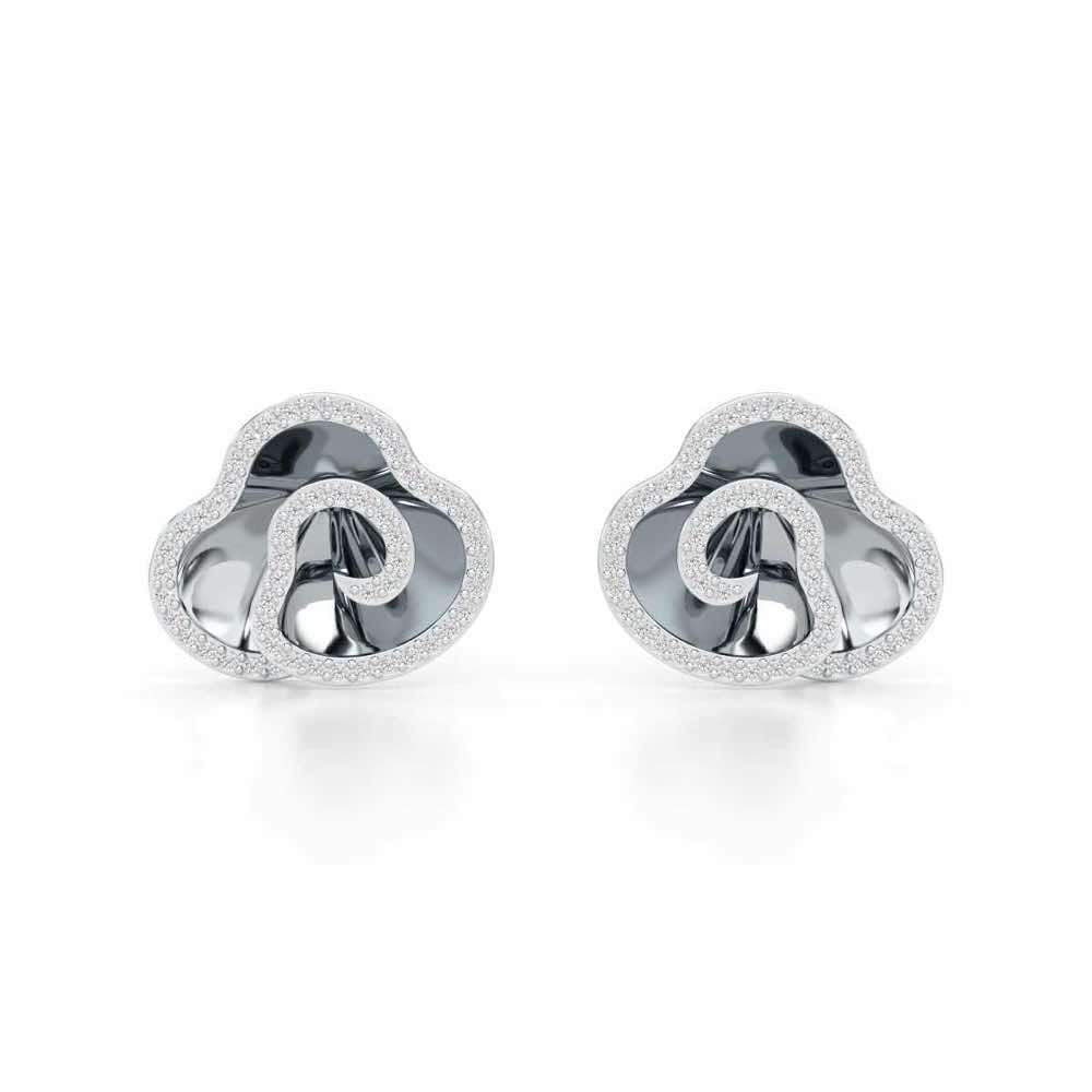 Shining Elegance Silver Earrings - White Gold - Image 1