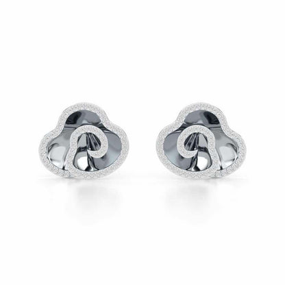 Shining Elegance Silver Earrings - White Gold - Image 1