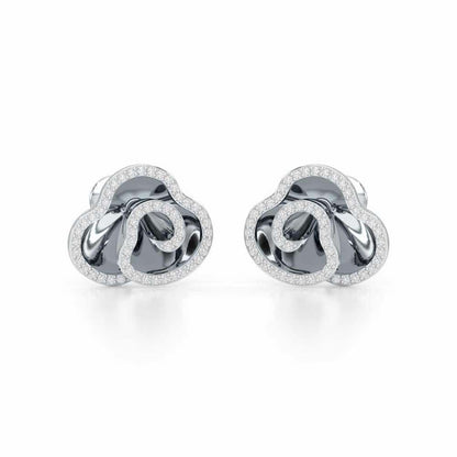 Shining Elegance Silver Earrings - White Gold - Image 2