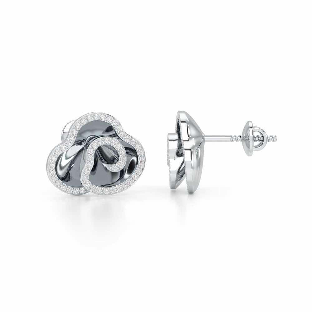 Shining Elegance Silver Earrings - White Gold - Image 4