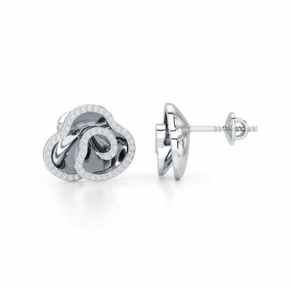 Shining Elegance Silver Earrings - White Gold - Image 4