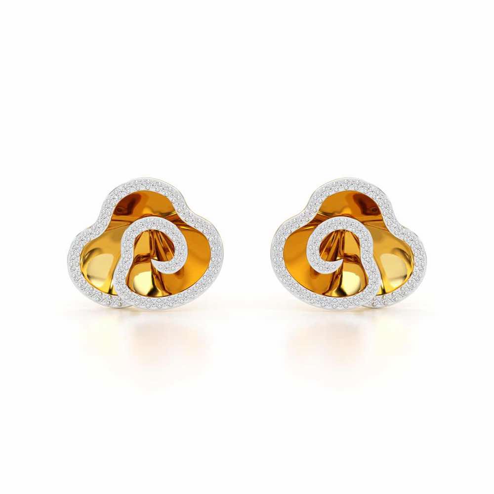 Shining Elegance Silver Earrings - Yellow Gold - Image 1