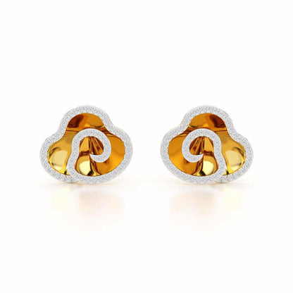 Shining Elegance Silver Earrings - Yellow Gold - Image 1