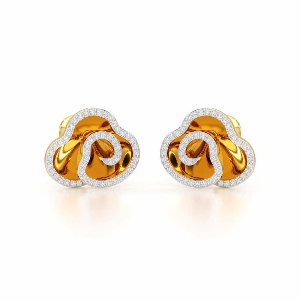 Shining Elegance Silver Earrings - Yellow Gold - Image 2