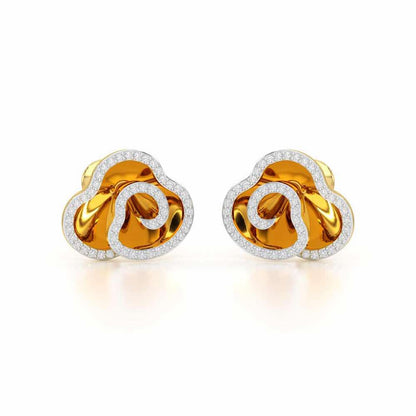 Shining Elegance Silver Earrings - Yellow Gold - Image 2