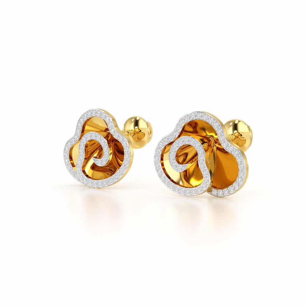 Shining Elegance Silver Earrings - Yellow Gold - Image 3