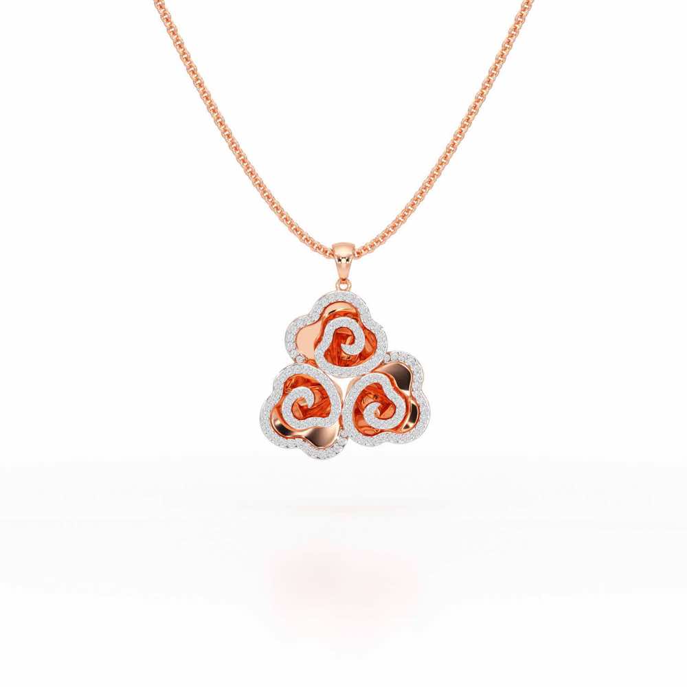 Shining Elegance Silver Pendant - Rose Gold - Image 1