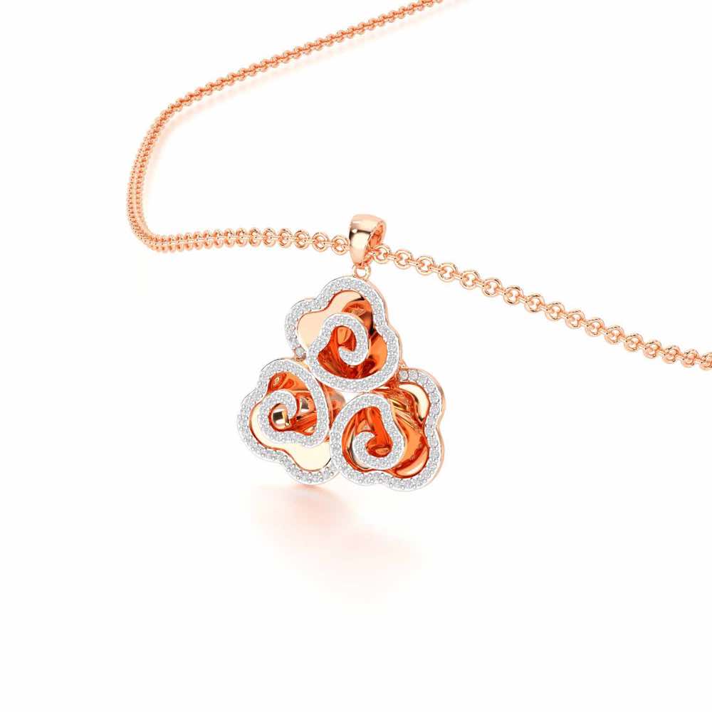 Shining Elegance Silver Pendant - Rose Gold - Image 2