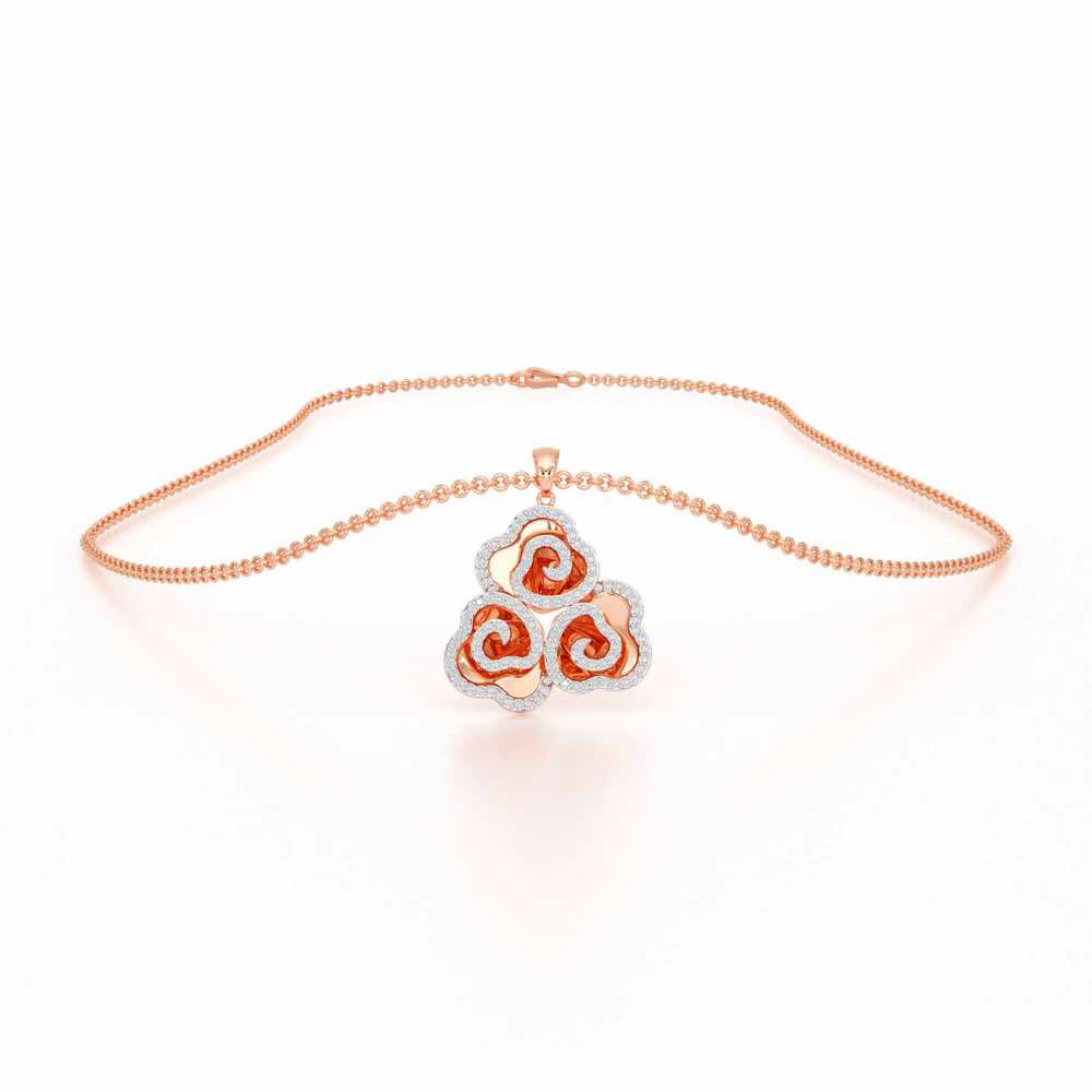Shining Elegance Silver Pendant - Rose Gold - Image 3