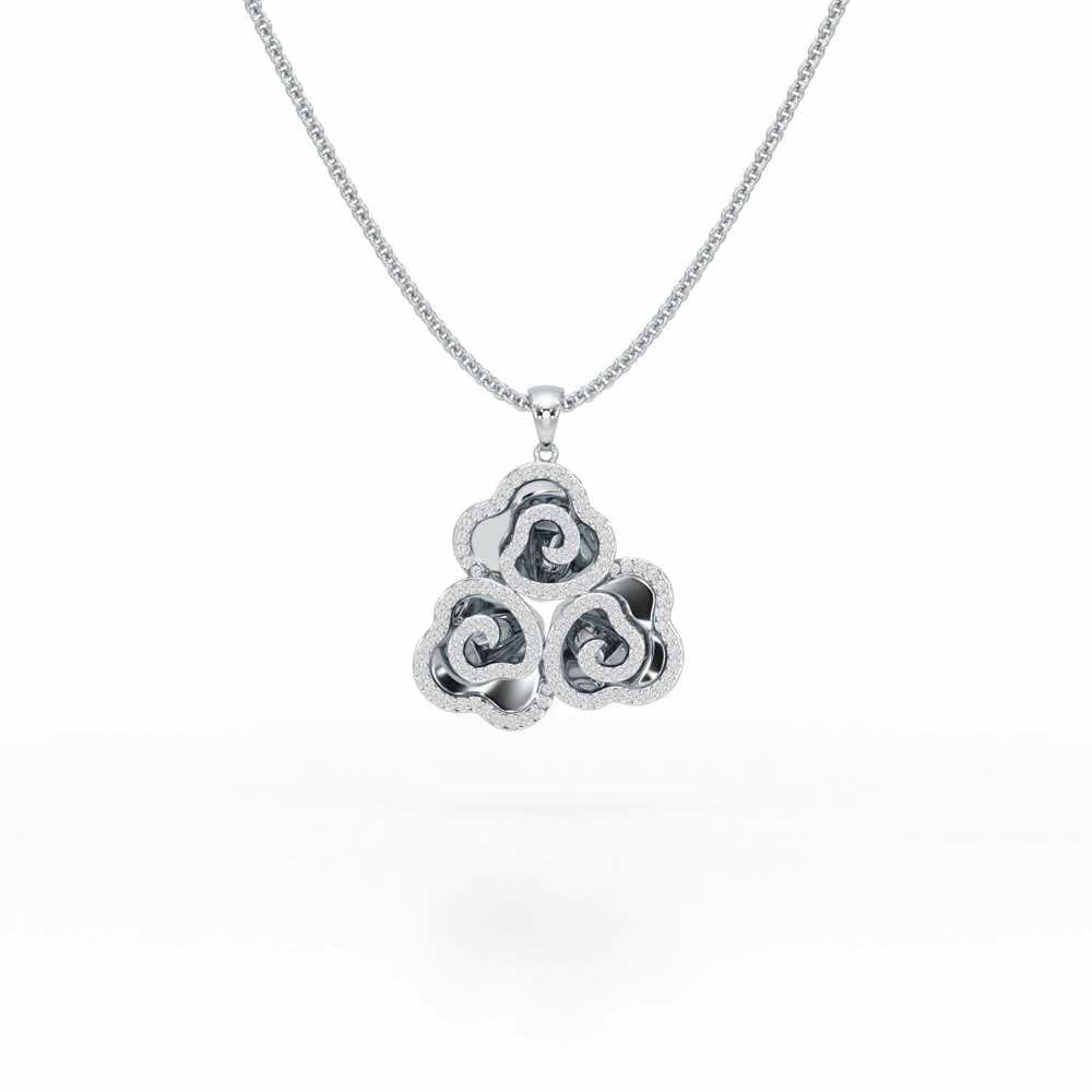 Shining Elegance Silver Pendant - White Gold - Image 1