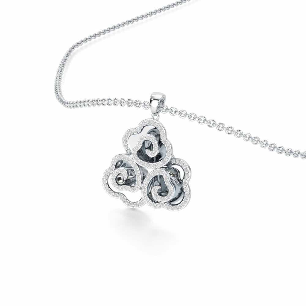 Shining Elegance Silver Pendant - White Gold - Image 2