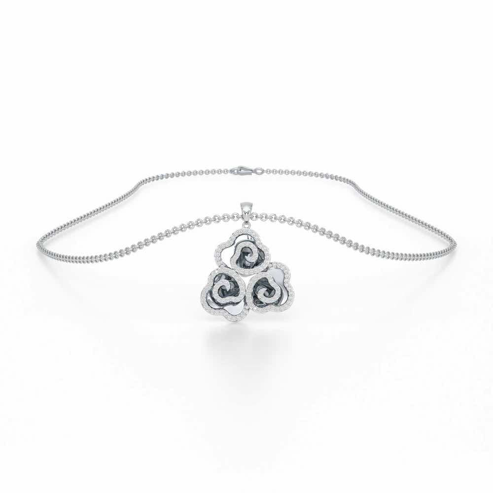 Shining Elegance Silver Pendant - White Gold - Image 3