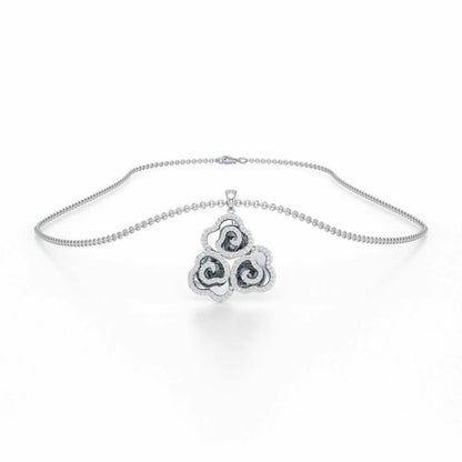 Shining Elegance Silver Pendant - White Gold - Image 3