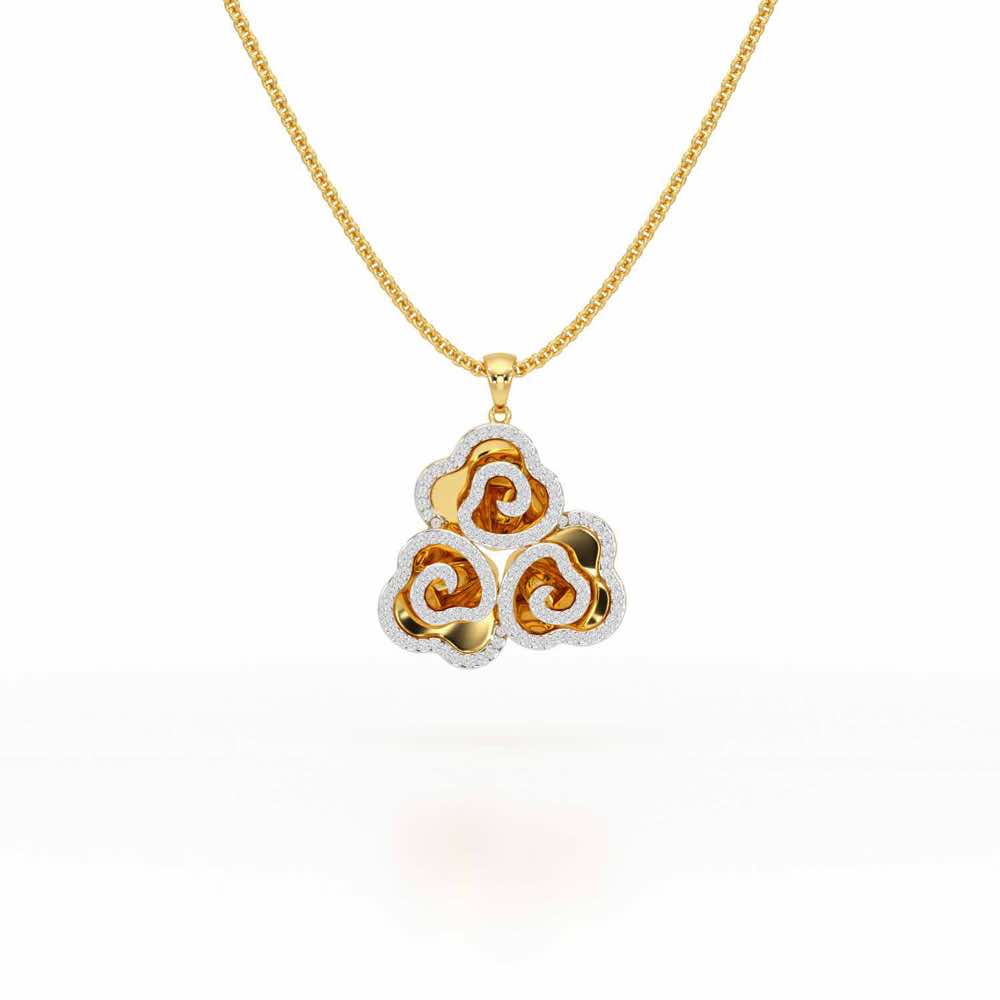 Shining Elegance Silver Pendant - Yellow Gold - Image 1