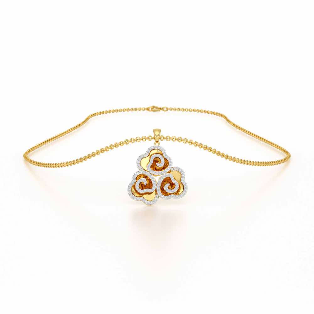 Shining Elegance Silver Pendant - Yellow Gold - Image 3