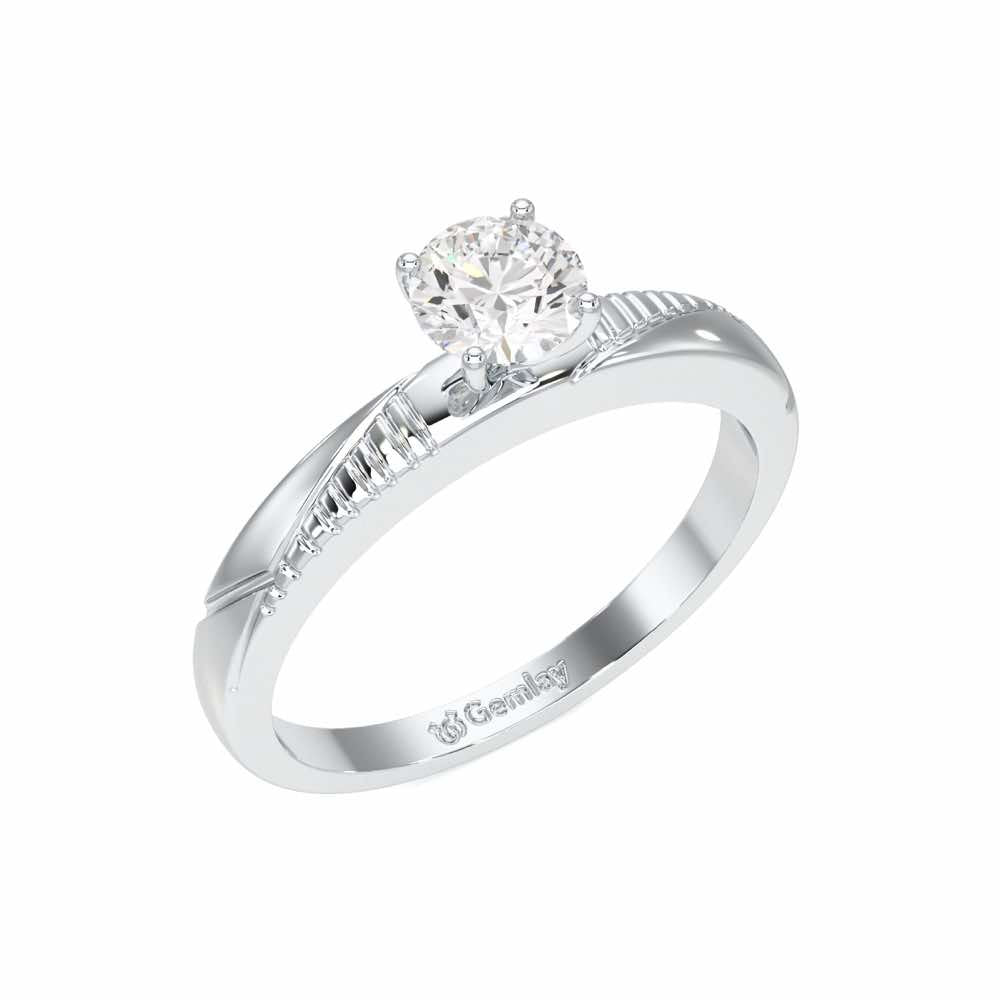 Shinny Meadow Solitaire Ring - White Gold - Image 1