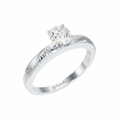 Shinny Meadow Solitaire Ring - White Gold - Image 1