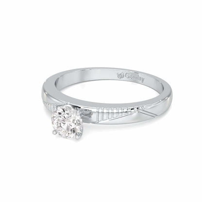 Shinny Meadow Solitaire Ring - White Gold - Image 2