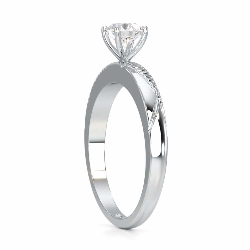 Shinny Meadow Solitaire Ring - White Gold - Image 3
