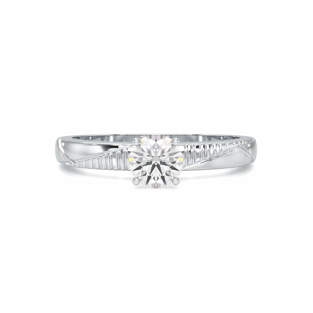 Shinny Meadow Solitaire Ring - White Gold - Image 4