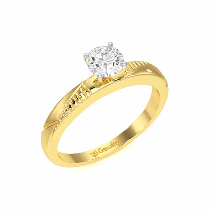 Shinny Meadow Solitaire Ring - Yellow Gold - Image 1