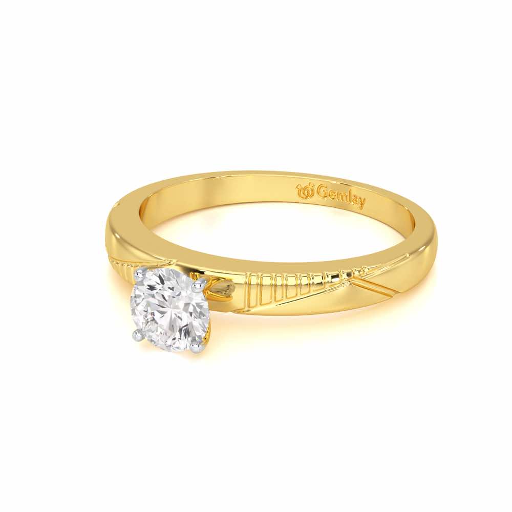 Shinny Meadow Solitaire Ring - Yellow Gold - Image 2