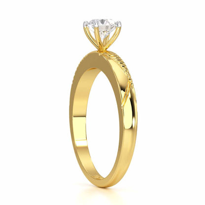 Shinny Meadow Solitaire Ring - Yellow Gold - Image 3