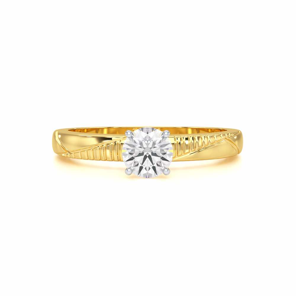 Shinny Meadow Solitaire Ring - Yellow Gold - Image 4
