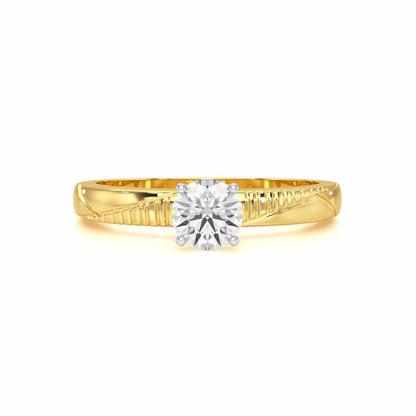 Shinny Meadow Solitaire Ring - Yellow Gold - Image 4