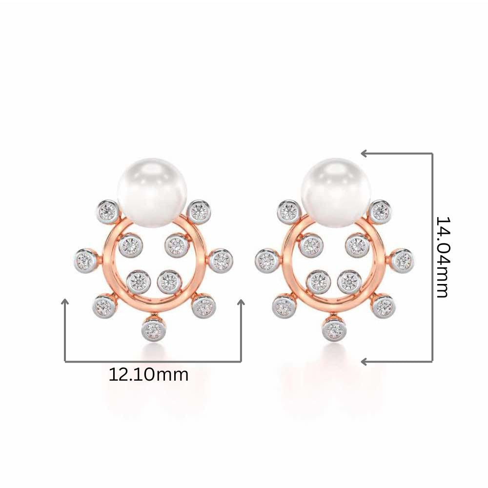 Shinwise Silver Pearl Earrings - Rose Gold - Image 2