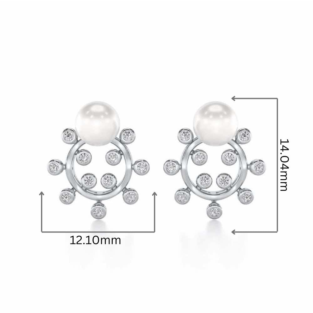 Shinwise Silver Pearl Earrings - White Gold - Image 2
