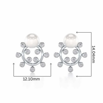 Shinwise Silver Pearl Earrings - White Gold - Image 2