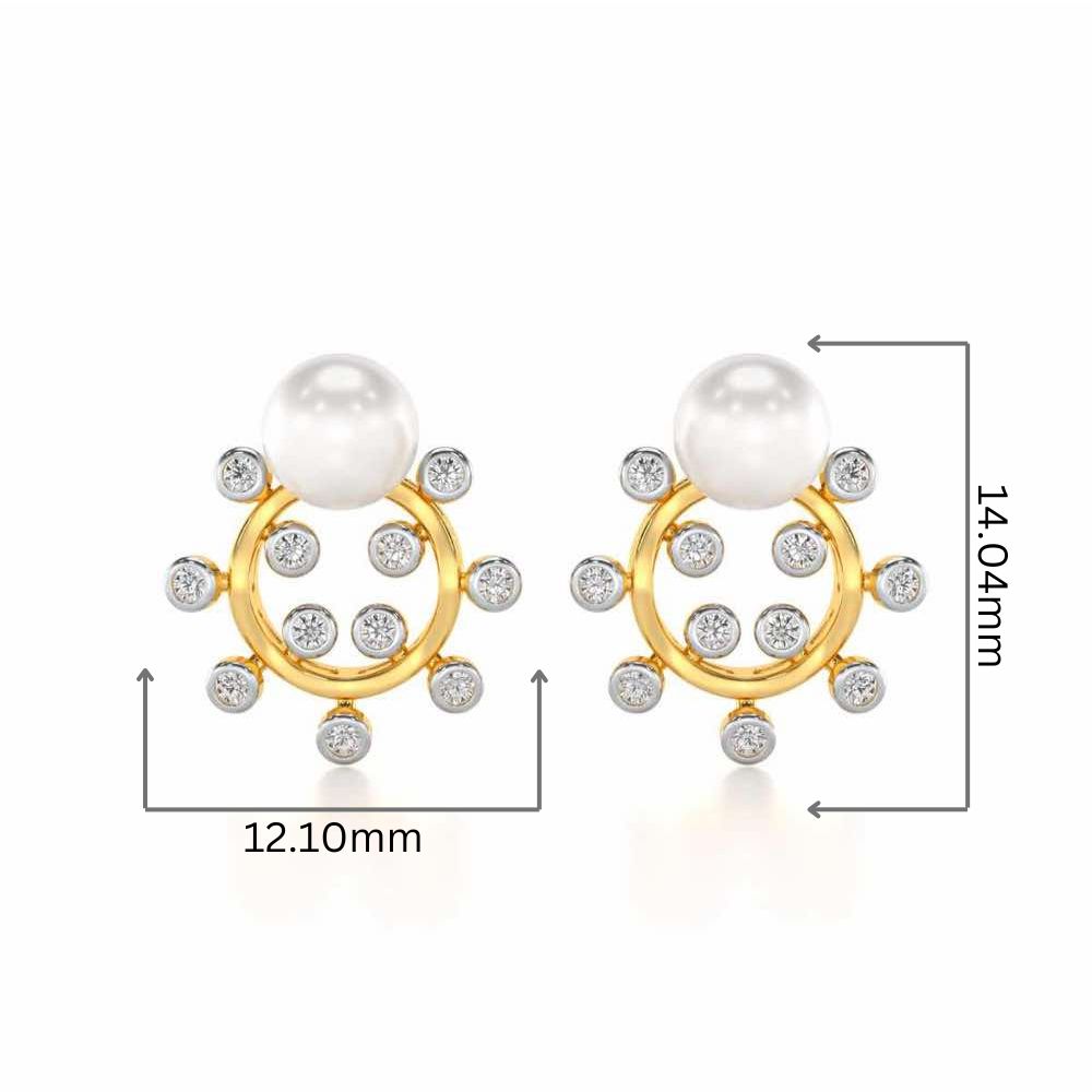 Shinwise Silver Pearl Earrings - Yellow Gold - Image 2